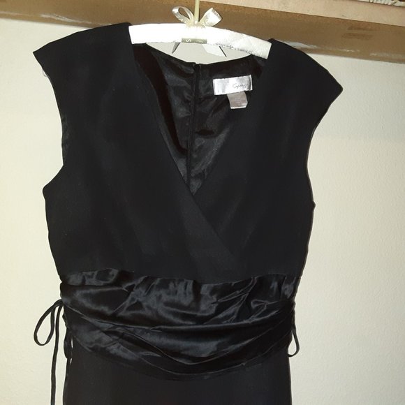 Spiegel Black Silk Midi-Dress * Semi-Formal, Cocktail * Sz 8 * Vintage Y2K 90's - Picture 7 of 10